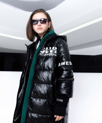 Пальто оверсайз на искусственном пуху черное Gulliver, школьная форма для девочек  фото, kupilegko.ru